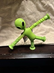 Green Alien TOY Bendable 6” Inch Pose-able Stretchy Suction Cup Hands Feet Lime