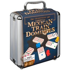 Spin Master Games Mexican Train Dominoes Set in Metal 1 unit, Multi Color