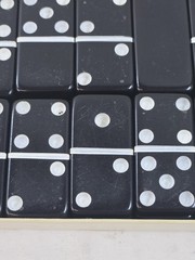 Vintage Marblelike Super Thick Dominoes Game Set Made in USA Traditional Tile