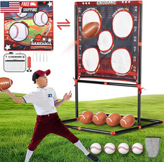 2-In-1 Football & Baseball Toss Game for Kids Ages 3-8 – Outdoor Garden Toy for