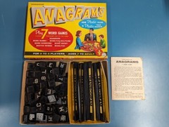 Vintage Anagrams Board Game Transogram 108 Tiles & Tile Racks Maybe Complete
