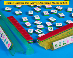 4-Layer Mahjong Tile Set 1.2-Inch Rose Red 166 American Mahjong Tile Set with 4P
