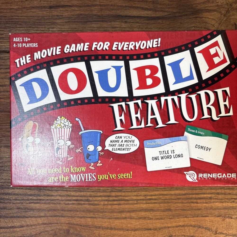 Double Feature Movie Game For Everyone Renegade, ages 10+, 4-10 players