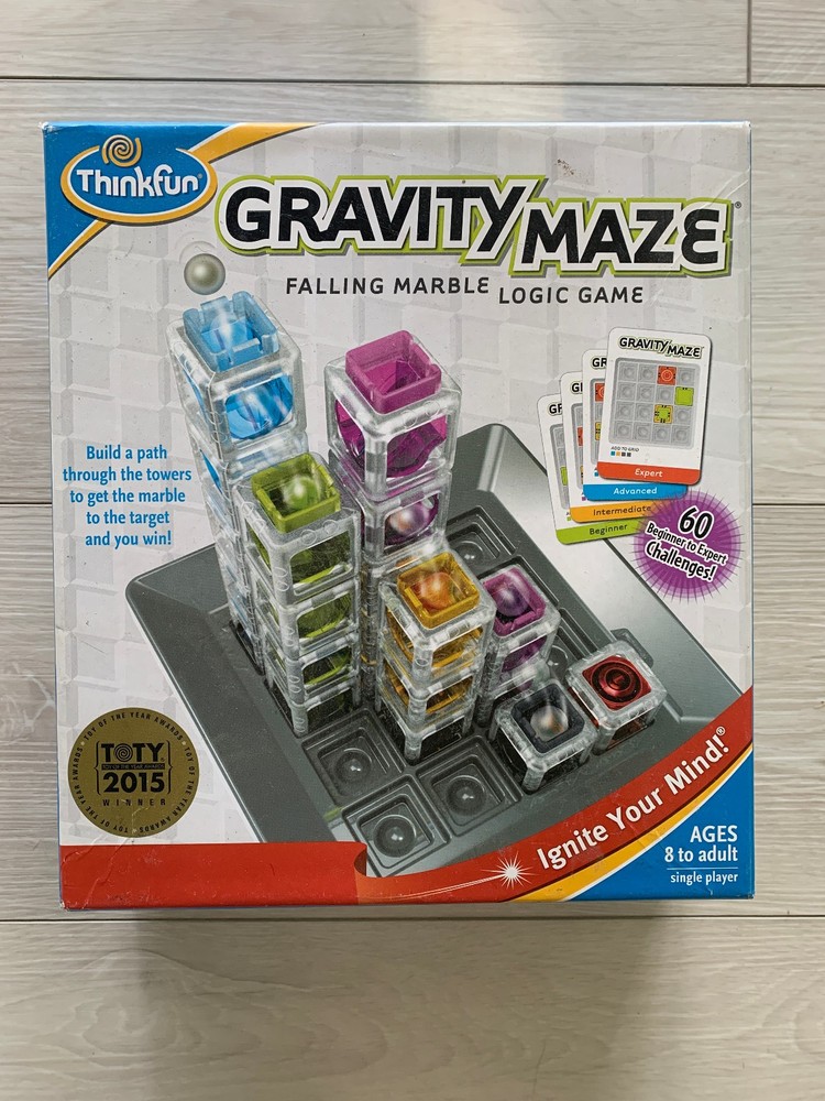 ThinkFun Gravity Maze Falling Marble Logic Game COMPLETE