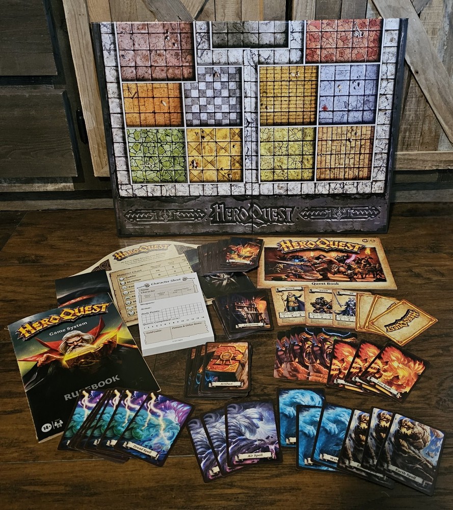 Avalon Hill HeroQuest Game Screen Rulebook Quest Book Cards Gameboard Character