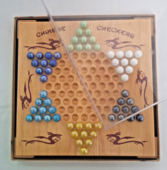 The Woodfield Collection CHINESE CHECKERS Wooden Game Board & Marbles 2001