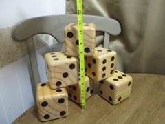 3.5″ Giant Wooden Yard Dice Set for Outdoor Fun, Barbeque, Party Events