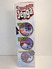 NEW! SEALED! 2016 JENGA THROW ‘N GO! PAINTED BLUE BLACK PURPLE WOOD BLOCK TOWER