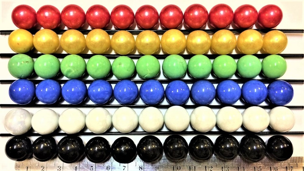 Glass Marbles Solid 60 Opaque Opal 16mm 5/8″ Chinese Checkers Board Games