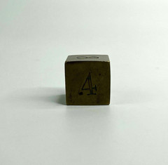 Vtg Rare Heavy Solid Brass Backgammon Doubling Cube Die 1″