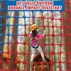 Climbing Cargo Net Heavy Duty Polyester 6ft x 9ft Kids Outdoor JumpTrzz Large