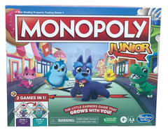 Hasbro Monopoly Junior Board Game 2 Games In 1 Level 1 & 2 Ages 4+ New In Box
