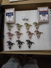 Horse Race Board Game with 11 Luxury Metal Horses, Dice, 2 Card Deck, Wood Board