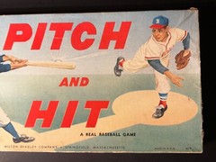 Vintage Milton Bradley Baseball Board Game PITCH AND HIT ca 1940s-1950s RARE