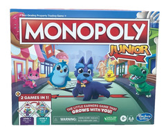 Hasbro Monopoly Junior Board Game 2 Games In 1 Level 1 & 2 Ages 4+ New In Box