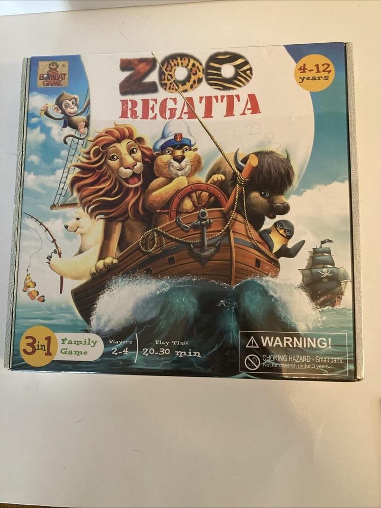 Zoo Regatta 3in1 Family Board Game 4-12 Years 2-4 Players