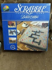 Vtge 1987 Scrabble Deluxe Edition Turntable Base Tiles Rules Score Sht Complete