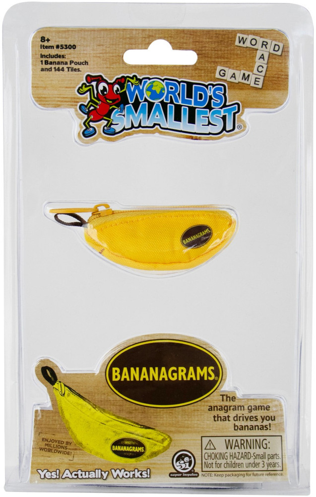 World’s Smallest BANANAGRAMS Banana Grams Letter Tile Crossword Game