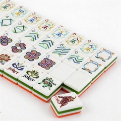 NEW! Vibrant Layered Mahjong Tiles – Full American Set 160Tiles – Orange acrylic