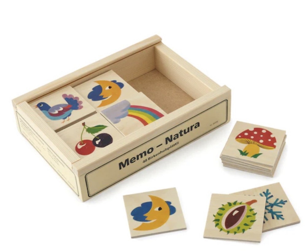 Kids Atelier Fischer Swiss Wood Memory Matching Game Nature 48 Piece Retail $70