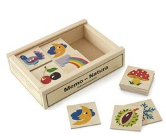 Kids Atelier Fischer Swiss Wood Memory Matching Game Nature 48 Piece Retail $70