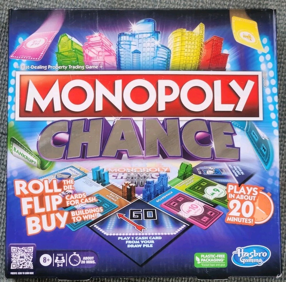 Monopoly Chance Board Game 2023 Hasbro Parker Brothers Plays In 20 Minutes