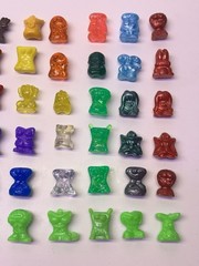 Crazy Bones Lot of 41 Figures Vintage Metallic, Transparent, And Opaque￼