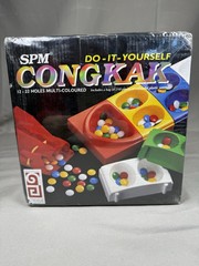 Congkak Foldable Game Set 12-22 Multicolored Holes w/ 210 Pcs Sealed New In Box