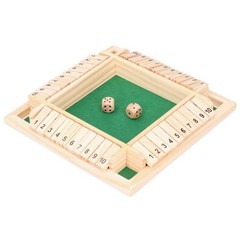 Wooden Box Number Dice Game Set 4 Players Wooden Board Math Number Game Family