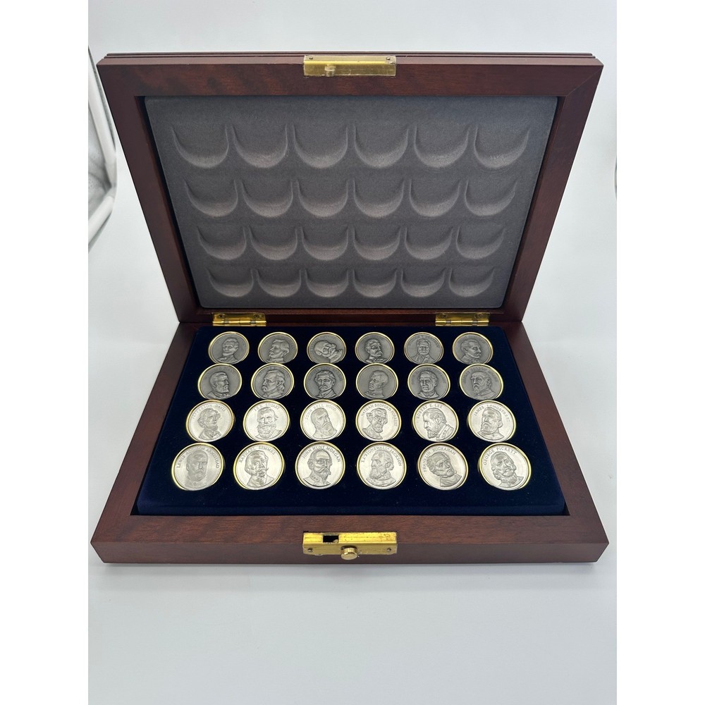 Vintage 1986 Franklin Mint National Historical Society Civil War Checkers Set
