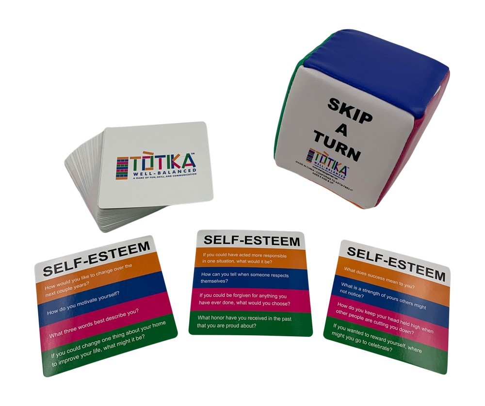 Totika Self Esteem Card Deck and Totika Cube