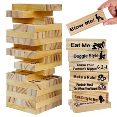 Pakoc Naughty Block for Couples – 48pcs Wooden Stacking Game for Fun Date Nights