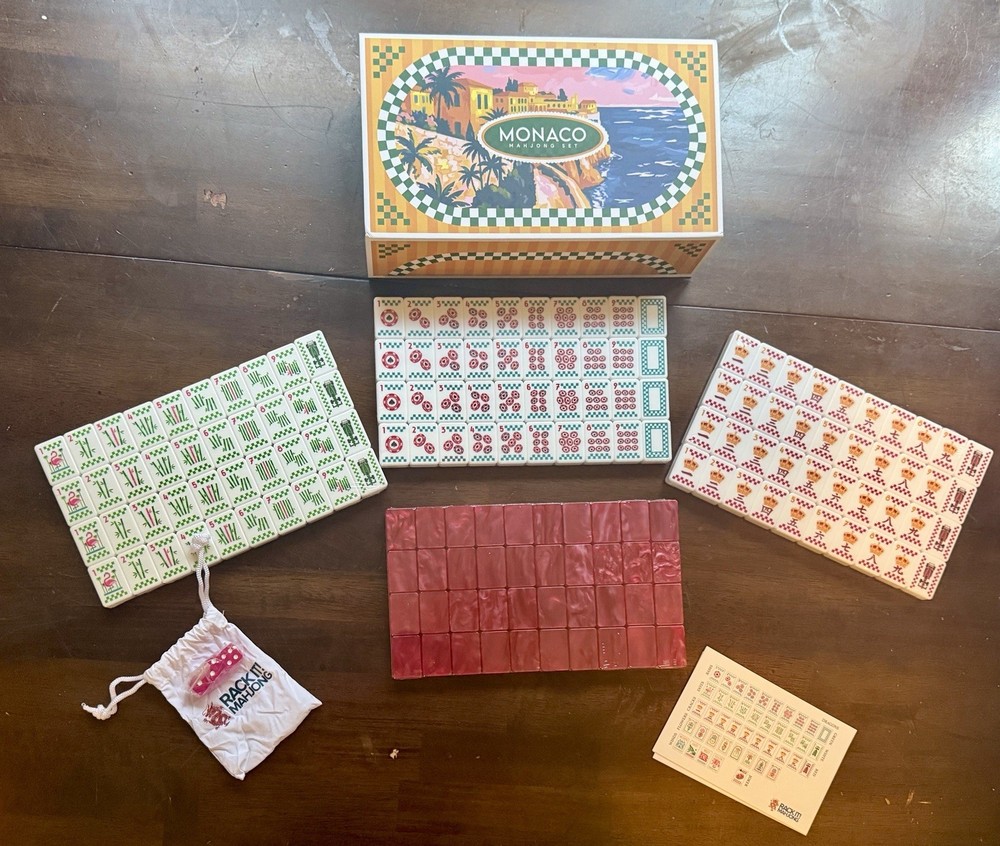 Rack It Mahjong Monaco Tile Set 160 Tiles Monte Carlo Limited Edition American