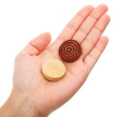 2 in 1 Chess Pieces Wood Chess Pieces + Checker Pieces without Board (3.5 Inches