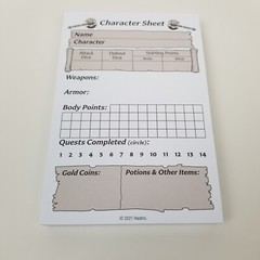 HeroQuest Character Sheet Pad Avalon Hill/Hasbro 2021 NEW Quest