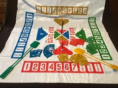 1966 Slap-Stick Board Game By MB -Large Vinyl Mat- Complete – Good Condition!!
