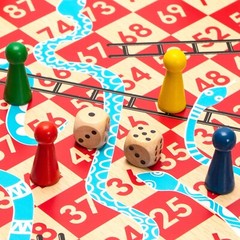 Classic 2-in-1 Wooden Snakes and Ladders & Ludo Game for Family Fun – 11.3 in
