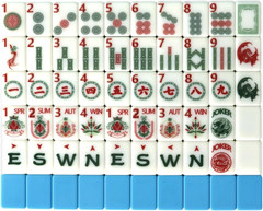 160 Pcs American Mahjong Tile Set | Elegant Vintage Luxury Style with Blue Back