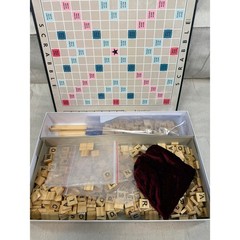 Hasbro Scrabble Retro Series 1949 Edition Board Game Wood Tiles B2850 Burgundy