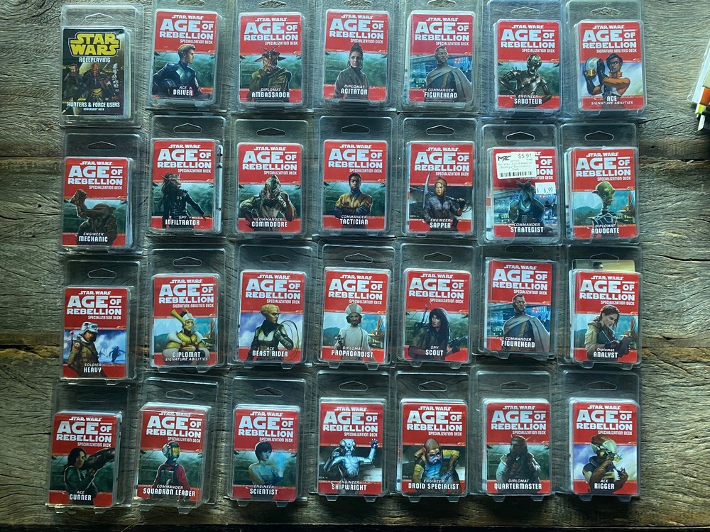 Star Wars Age of Rebellion TTRPG Specialization Decks LOT, NEW