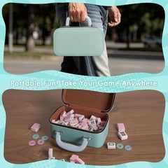 Travel Mahjong Tile Set – 166 1.2″ Tiles, Storage Box, Dice, Chips & Manual