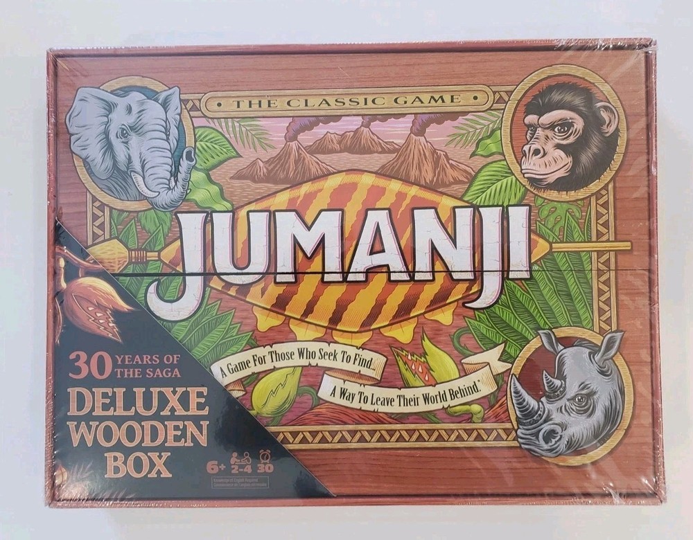 Jumanji Game Real Wooden Box Edition Of The Classic Adventure Board Game Sealed