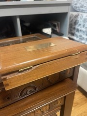 Vintage Drueke Domino Set Walnut Case 1965 Trophy Engraved Complete