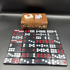 Vtg Hong Kong Travel Mah Jong Domino Set – Ying Fat Cheung – Faux Alligator