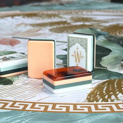 160Pcs 4-Layer Acrylic Leopard Print White Lotus Engraved American Mahjong Set