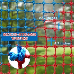 Climbing Cargo Net Heavy Duty Polyester 6ft x 9ft Kids Outdoor JumpTrzz Large