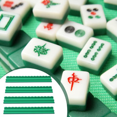 4 Pcs Wooden Mahjong Rack with Pusher 4 Set Magnet American Mahjong Rack Magneti