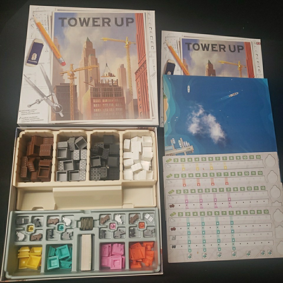 Tower Up (Board Game, 2024) Monolith city building stacking drafting COMPLETE
