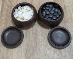 Go Stone Game Clam Shell Stones 180pcs Nachiguro 180pcs & Go bowl Japan Vintages