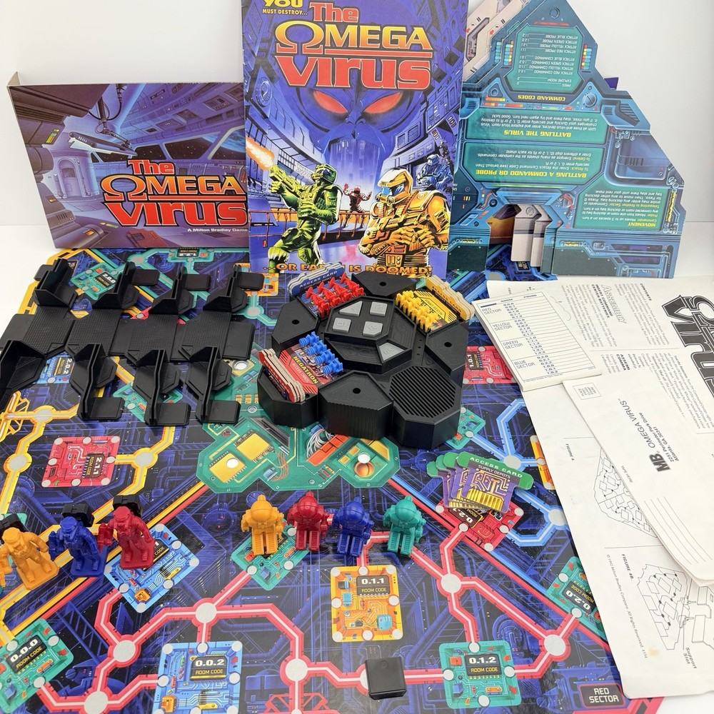 Vintage The Omega Virus Talking Electronic Board Game 100% Complete -Tested 1992